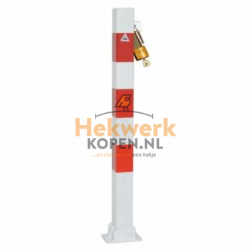 Afzetpaal vierkant 70x70mm - klapbaar met hangslot