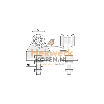 Hangrol 2 nylon wielen met steun