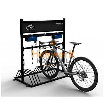 Mobiel fietsenrek met reclamebord