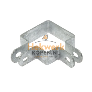 Dubbele stalen hoekbeugel voor kokerprofiel 60x60 mm – thermisch verzinkt