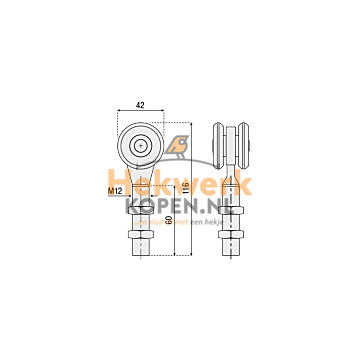 Hangrol 2 nylon wielen met kogellagers