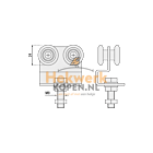 Dubbele hangrol 4 nylon wielen met steun