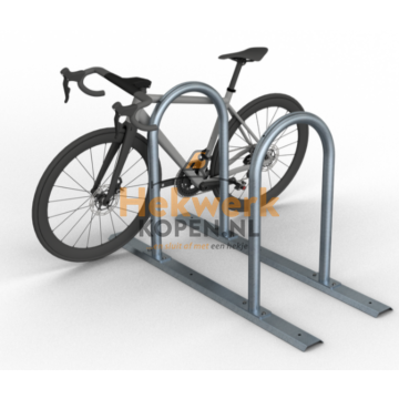 Fietsenrek – Rijopstelling met ronde aanleunbeugels Ø 48 mm