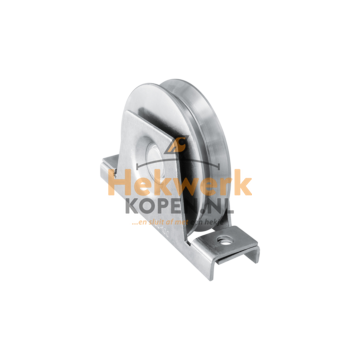 Groefwiel enkel gelagerd met V-groef, 20 mm met beugel