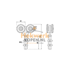 Dubbele hangrol 4 nylon wielen met kogellagers