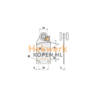 Hangrol 2 wielen met montageplaat 40mm