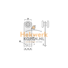 Hangrol met 2 Nylon Wielen en Montageplaat van 28 mm