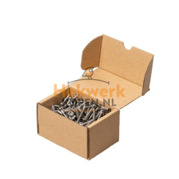 Doos met rvs schroeven voor houten blindering